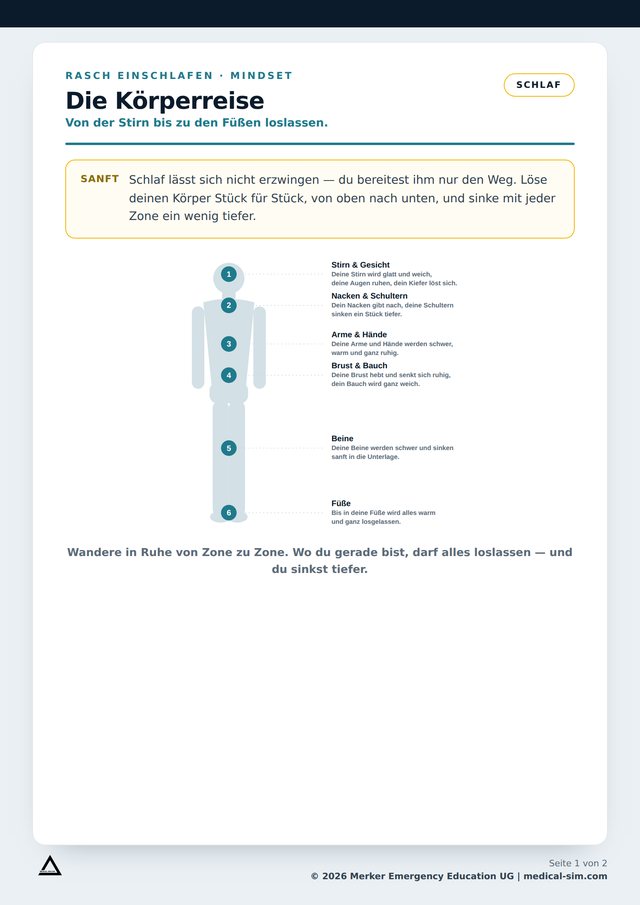 Visualisierungshilfe Rasch einschlafen – Körperreise